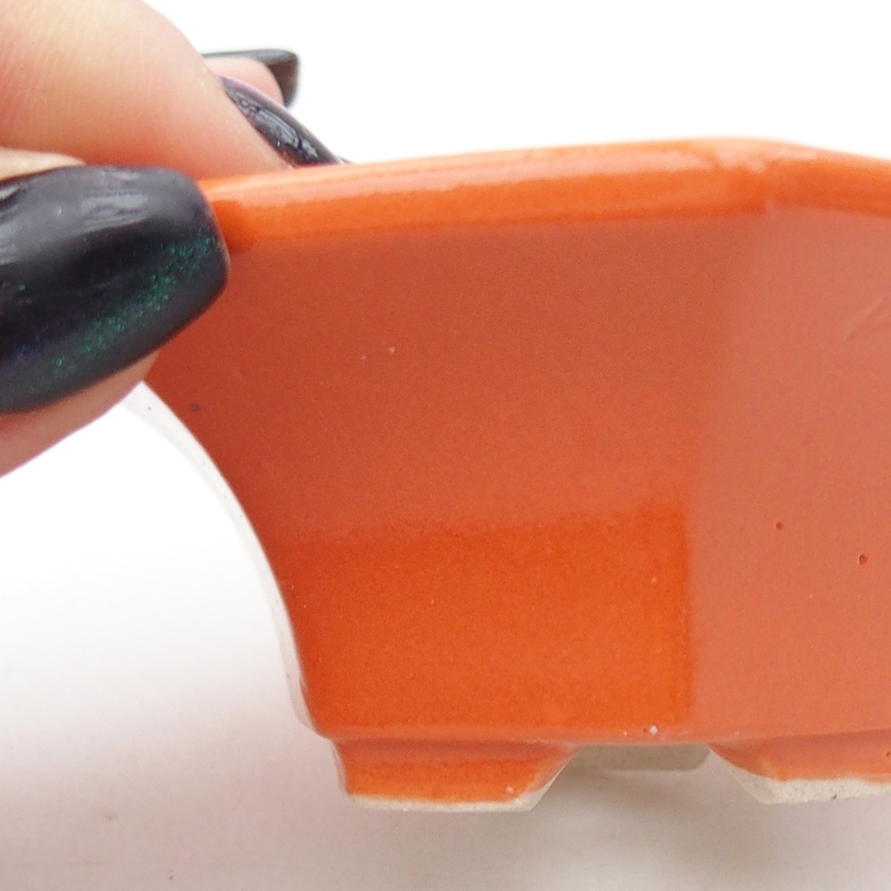 Mini miska do bonsai 8 x 7 x 3,5 cm, pomarańczowa