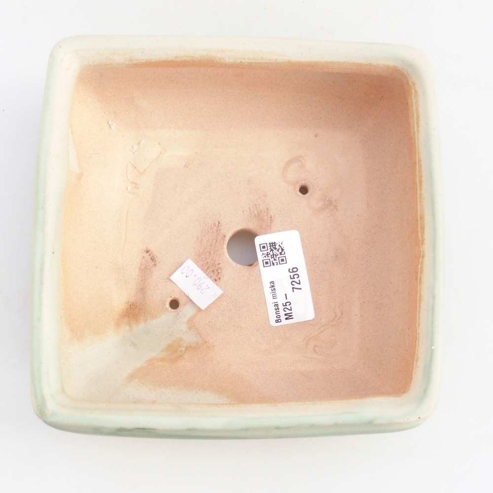 Ceramiczna miska do bonsai 15,5 x 15,5 x 6 cm, zielona