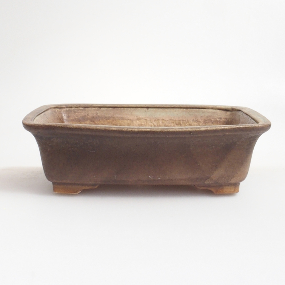 Ceramiczna miska do bonsai 17,5 x 14 x 5 cm, kolor brązowy
