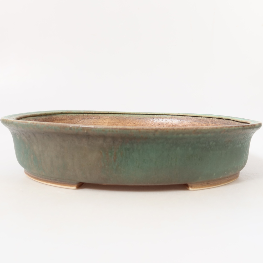 Ceramiczna miska do bonsai 26,5 x 23,5 x 5,5 cm, zielona