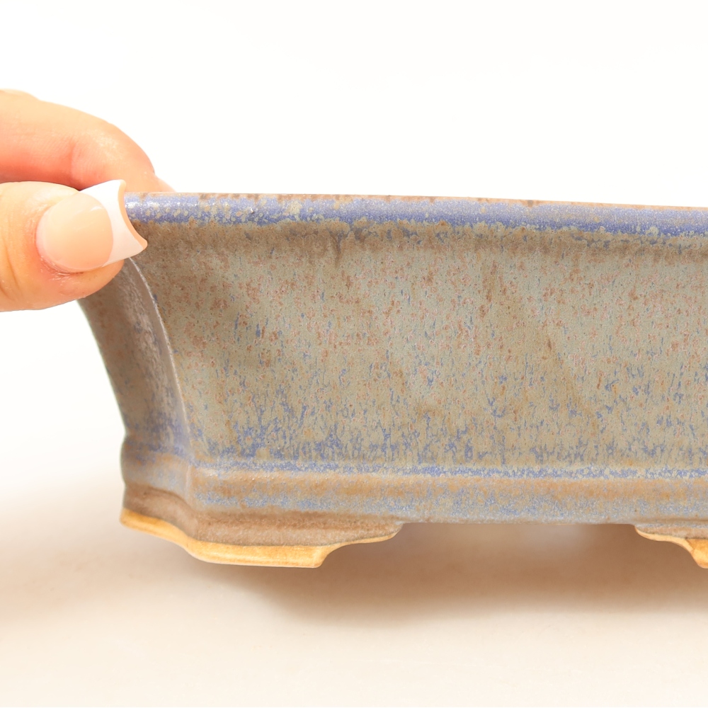 Ceramiczna miska do bonsai 18 x 15 x 6 cm, kolor niebieski