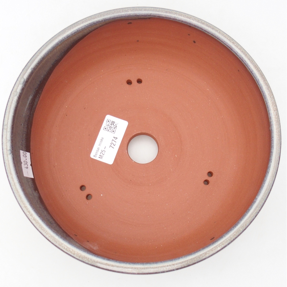 Ceramiczna miska do bonsai 20,5 x 20,5 x 7,5 cm, kolor niebieski