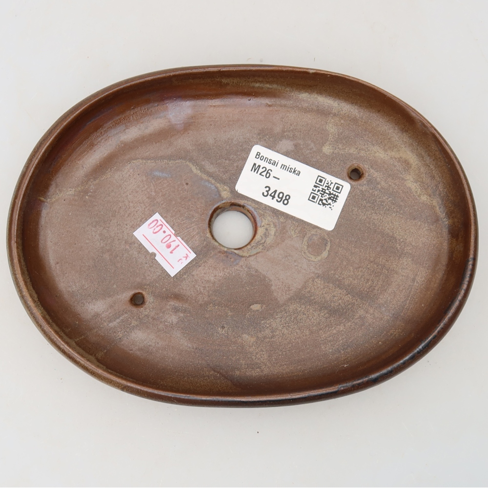 Ceramiczna miska do bonsai 17 x 12 x 2,5 cm, kolor brązowy
