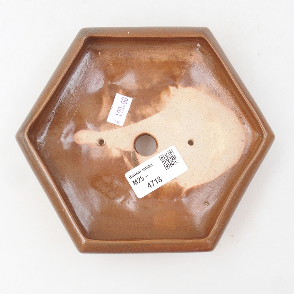 Ceramiczna miska bonsai 17 x 15 x 4 cm, kolor brązowy