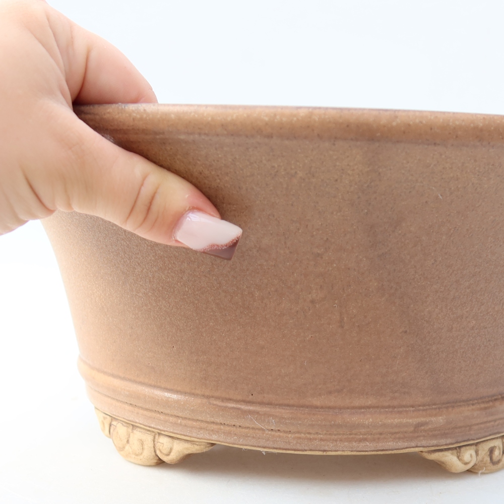 Ceramiczna miska do bonsai 29 x 29 x 12,5 cm, kolor różowy