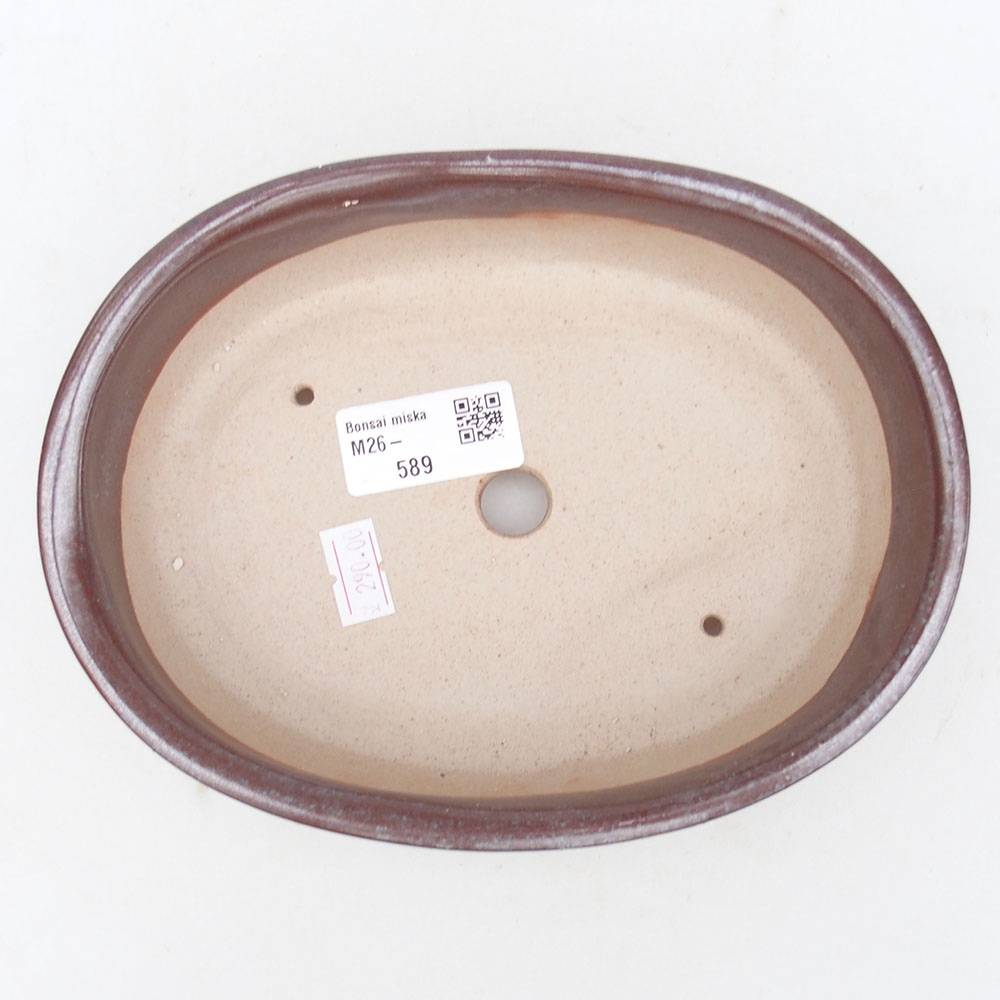 Ceramiczna miska na bonsai 19 x 14 x 5 cm, brązowa