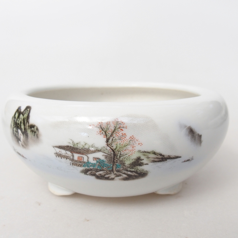 Ceramiczna miska do bonsai 10 x 10 x 5 cm, kolor biały