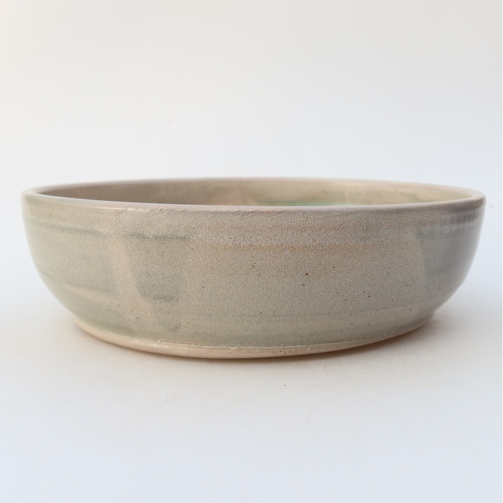 Ceramiczna miska do bonsai 20,5 x 20,5 x 6 cm, kolor beżowy