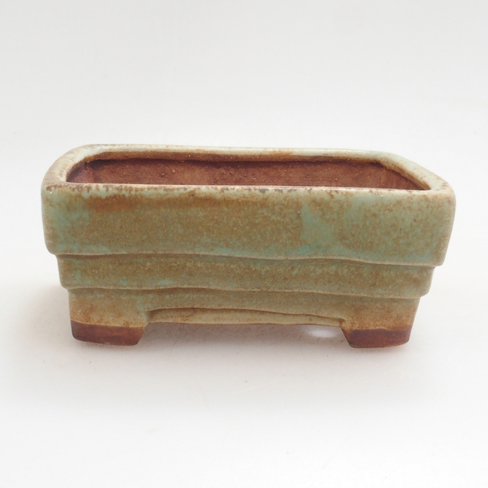 Ceramiczna miska do bonsai 9 x 7,5 x 3,5 cm, kolor zieliony