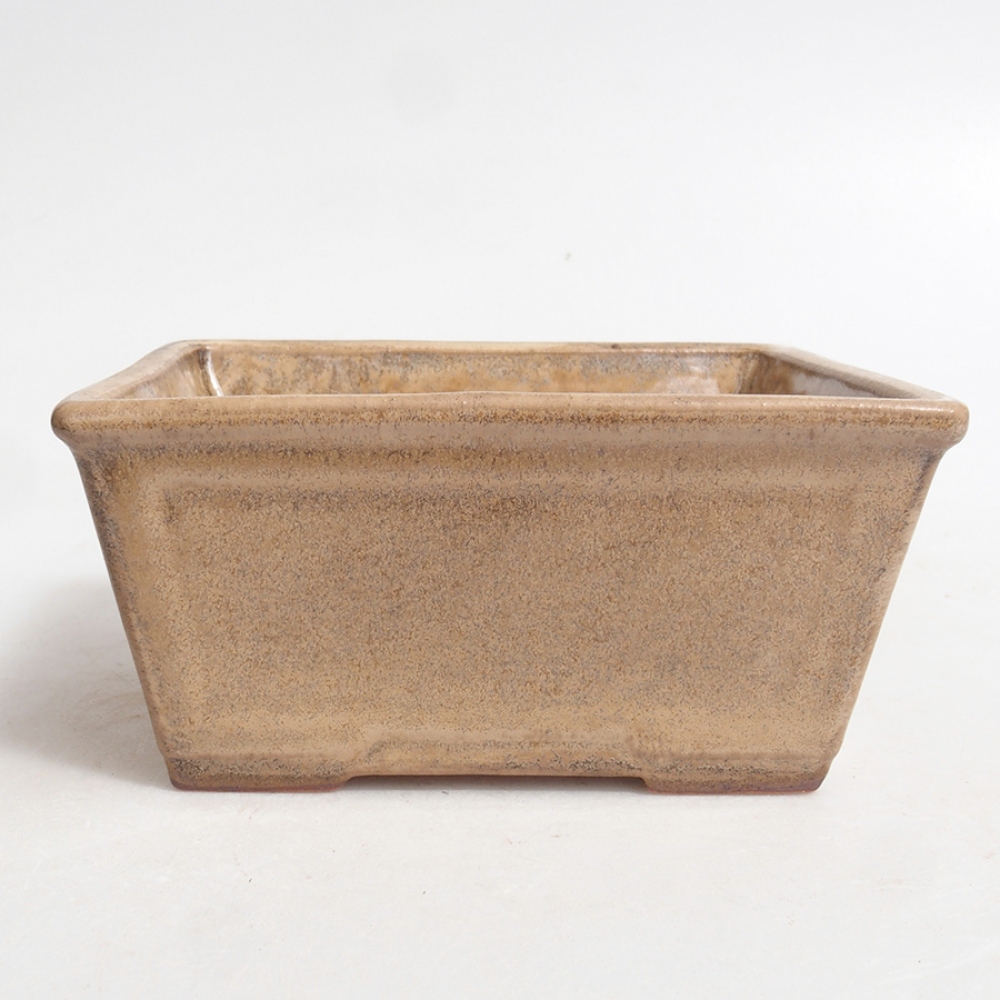 Ceramiczna miska bonsai 11,5 x 10,5 x 6 cm, kolor beżowy
