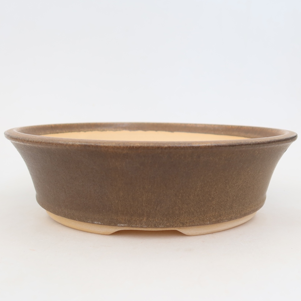 Ceramiczna miska do bonsai 24 x 24 x 6,5 cm, kolor brązowy