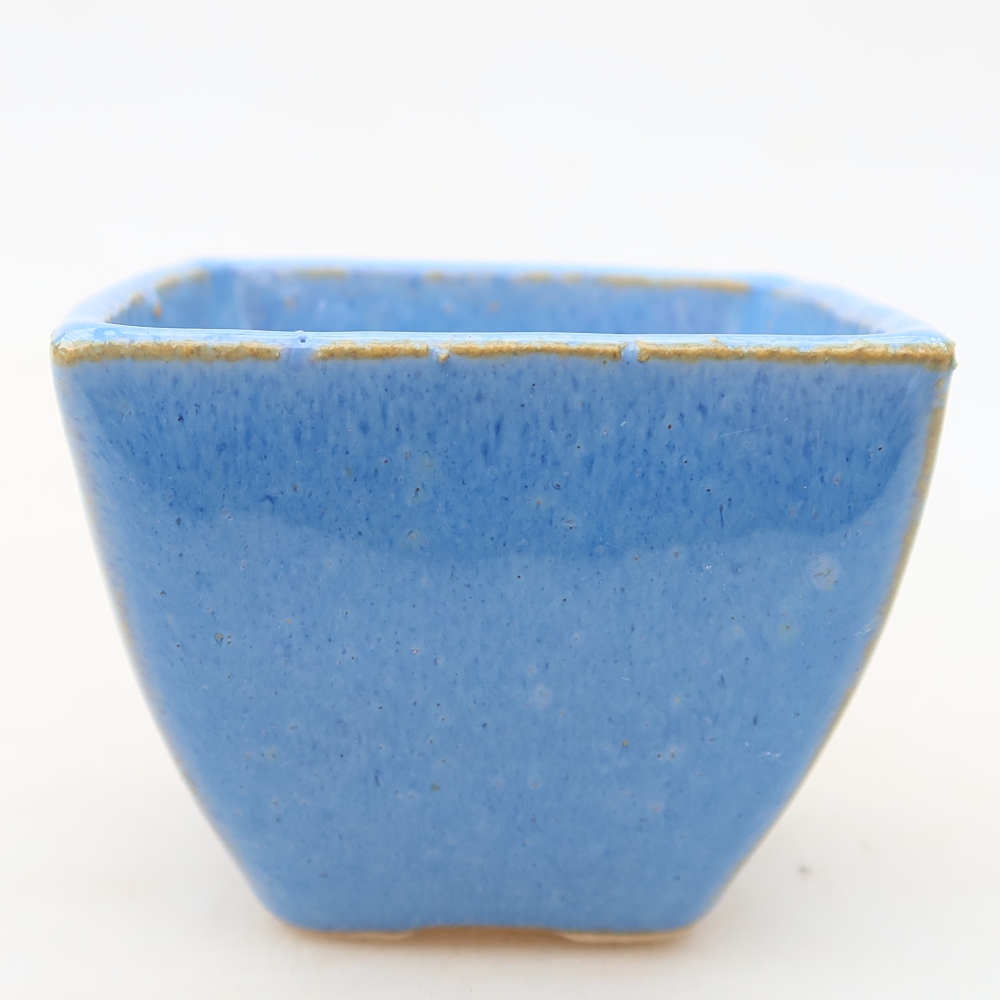 Ceramiczna miseczka do bonsai 5,5 x 5,5 x 4,5 cm, kolor niebieski