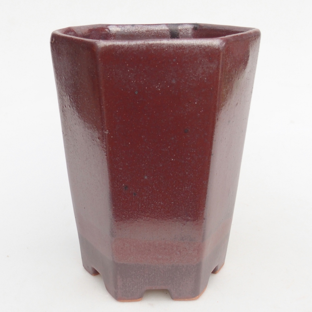 Ceramiczna miska do bonsai 12,5 x 11,5 x 16,5 cm, bordowa