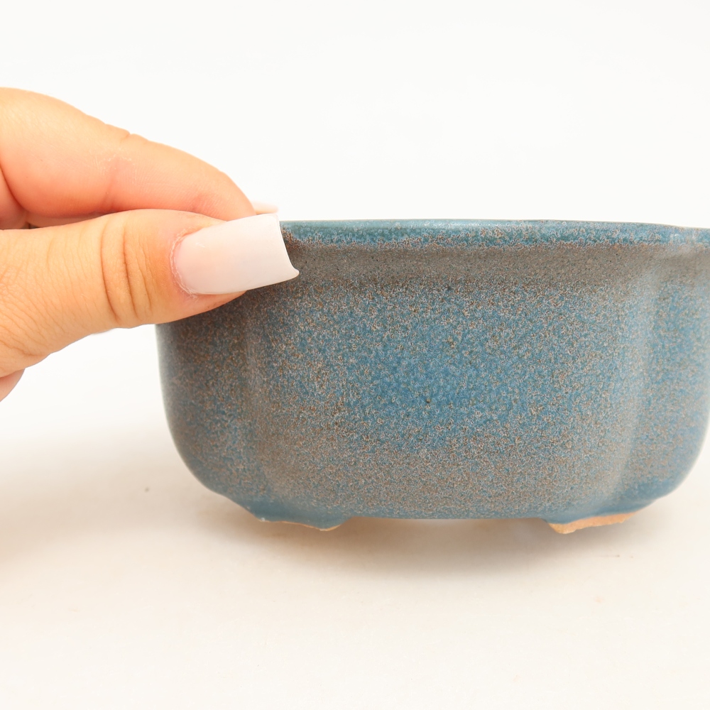 Ceramiczna miska do bonsai 13,5 x 11 x 6 cm, kolor niebieski