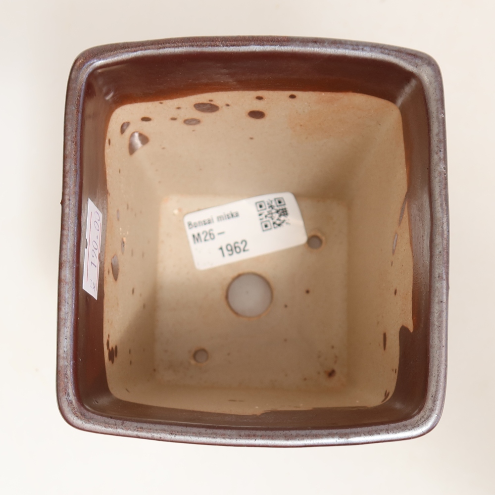 Ceramiczna miska do bonsai 9 x 9 x 11 cm, kolor metaliczny