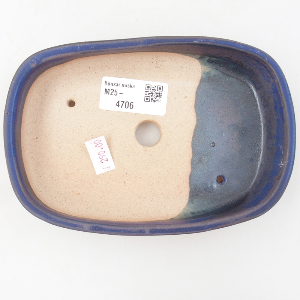 Ceramiczna miska bonsai 16 x 11 x 3,5 cm, kolor niebieski