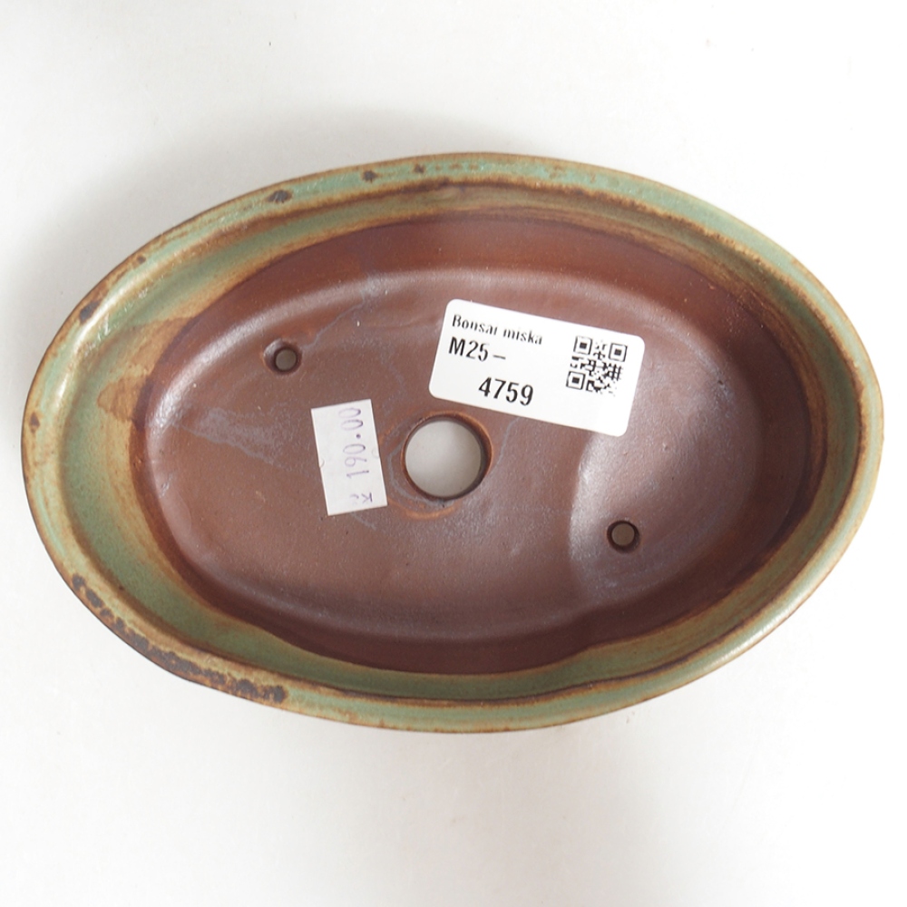 Ceramiczna miska bonsai 15 x 9,5 x 4 cm, kolor zielony