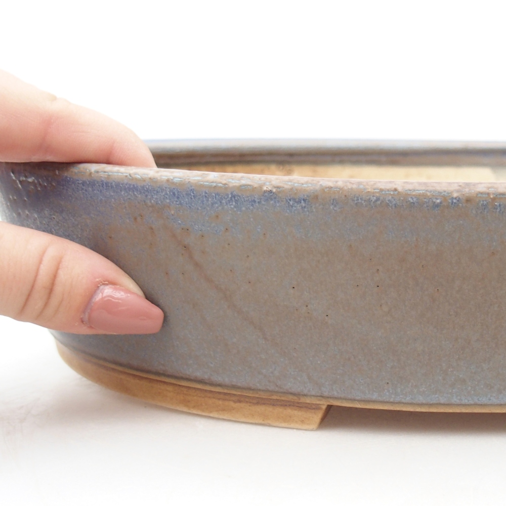Ceramiczna miska do bonsai 31,5 x 27,5 x 6 cm, kolor niebieski