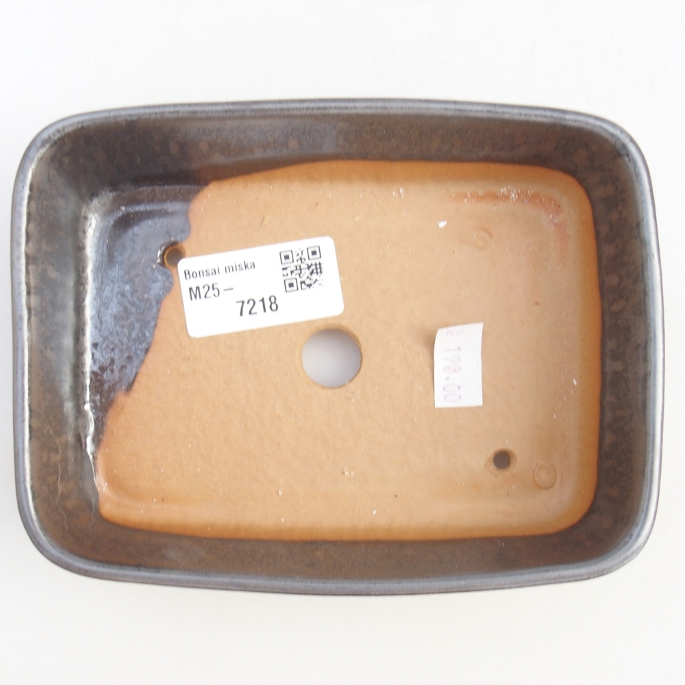 Ceramiczna miska do bonsai 14,5 x 10,5 x 4,5 cm, kolor metaliczny