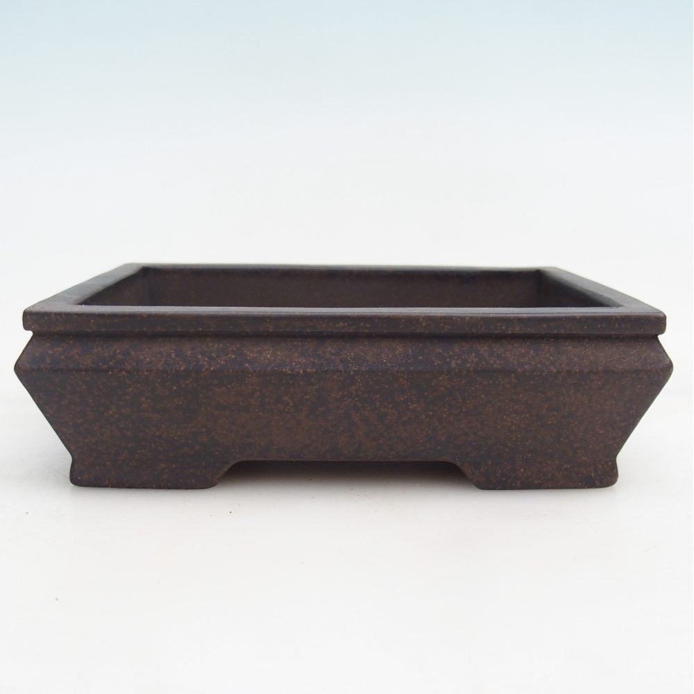 Ceramiczna miska do bonsai 15,5 x 11 x 4,5 cm, brązowo-ochrowa