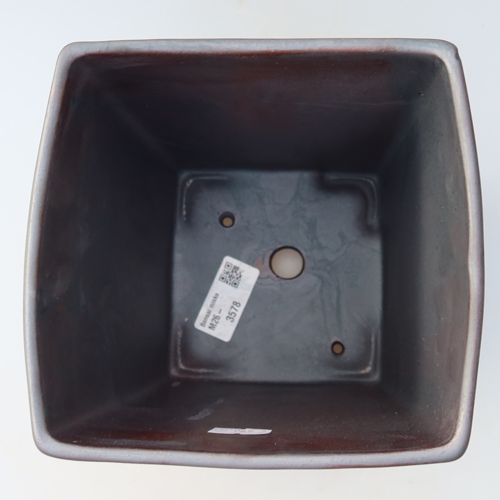 Ceramiczna miska do bonsai 15 x 15 x 19,5 cm, kolor metaliczny
