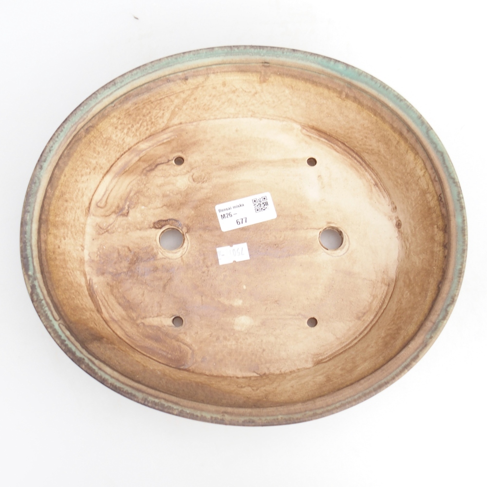 Ceramiczna miska na bonsai 28 x 25 x 6 cm, zielona