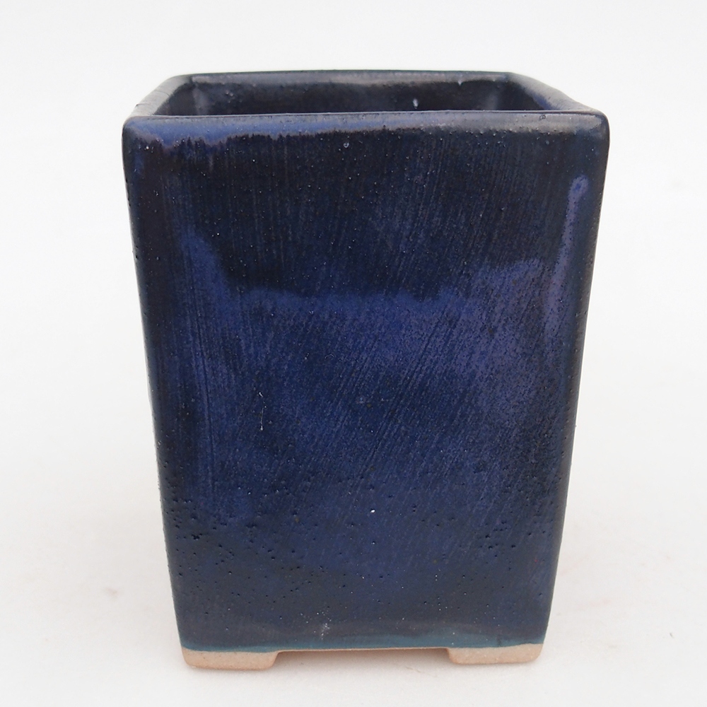 Ceramiczna miska do bonsai 7,5 x 7,5 x 10 cm, kolor niebieski