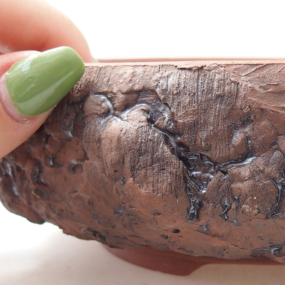 Ceramiczna miska do bonsai 16,5 x 16,5 x 5,5 cm, brązowa