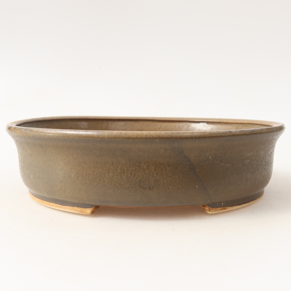 Ceramiczna miska na bonsai 17,5 x 16 x 4,5 cm, brązowa
