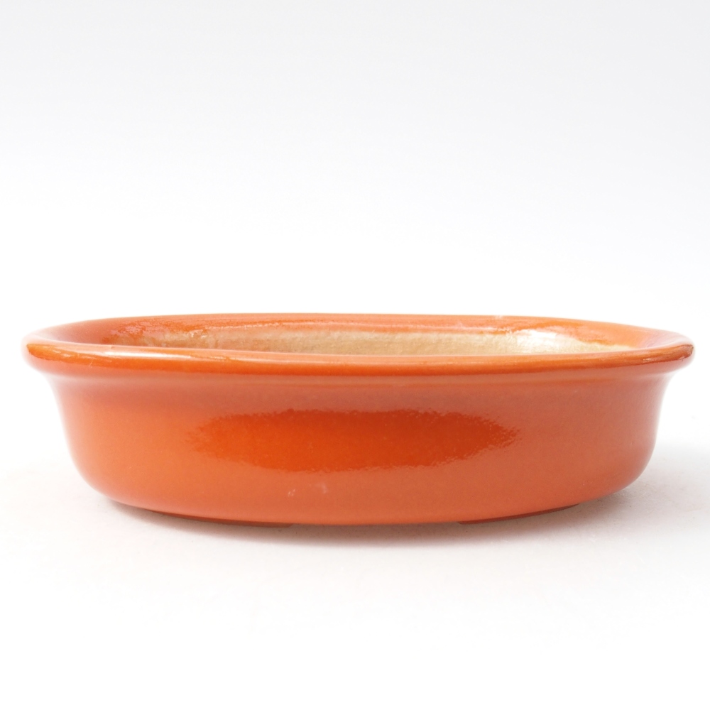 Ceramiczna miska na bonsai 14,5 x 10,5 x 3,5 cm, pomarańczowa