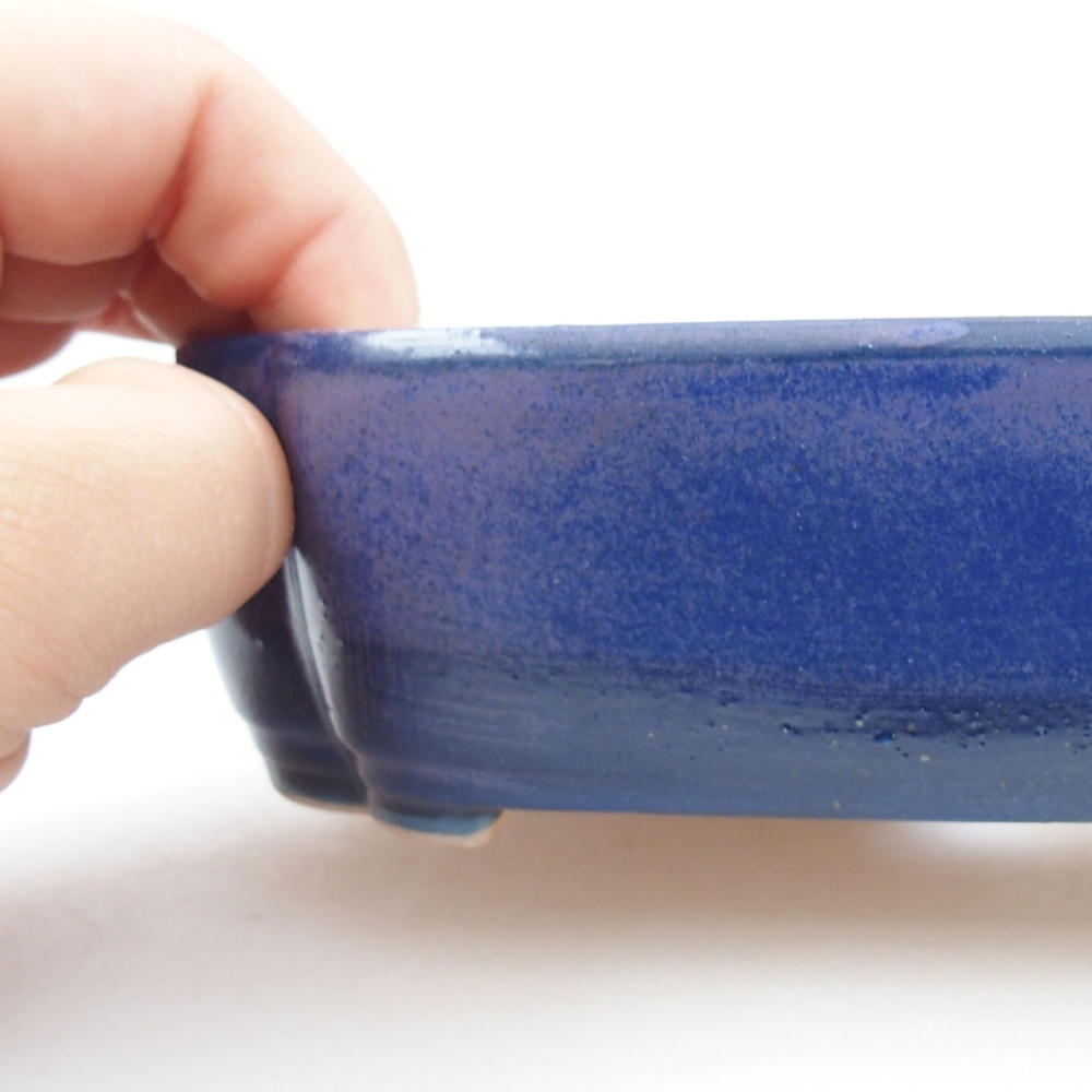 Ceramiczna miska bonsai 16 x 12 x 4,5 cm, kolor niebieski
