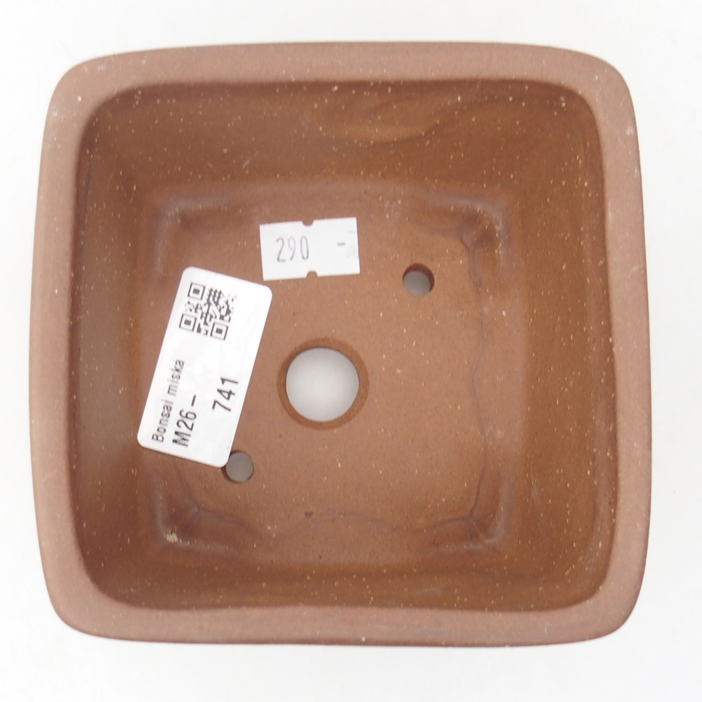 Ceramiczna miska na bonsai 11 x 11 x 7 cm, brązowa