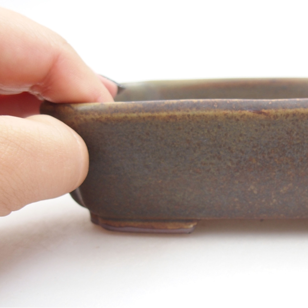 Ceramiczna miska bonsai 15 x 12 x 4,5 cm, kolor zielony