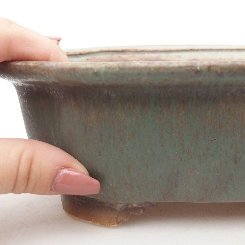 Ceramiczna miska do bonsai 20 x 16,5 x 7 cm, zielona