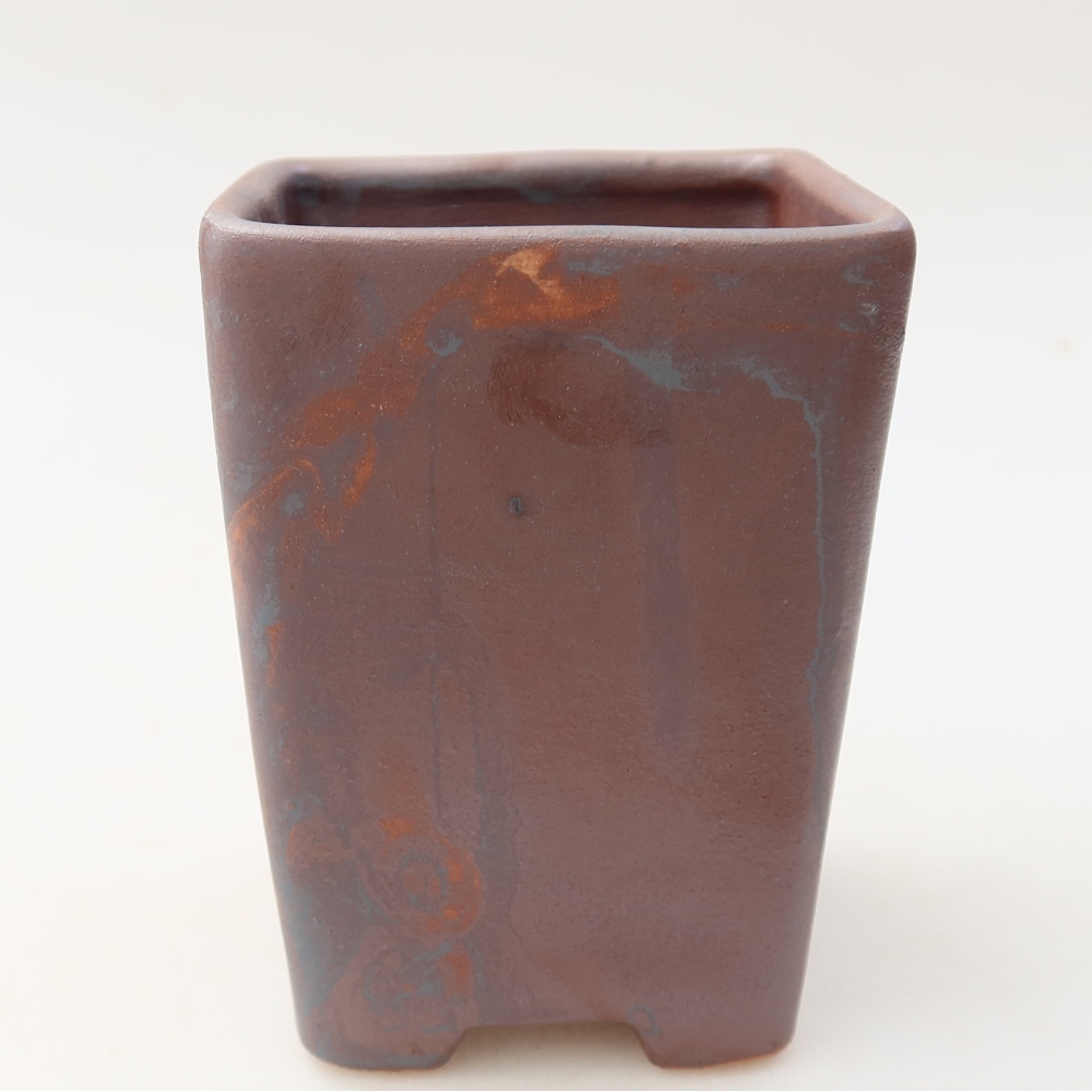 Ceramiczna miska do bonsai 7,5 x 7,5 x 10,5 cm, kolor metaliczny
