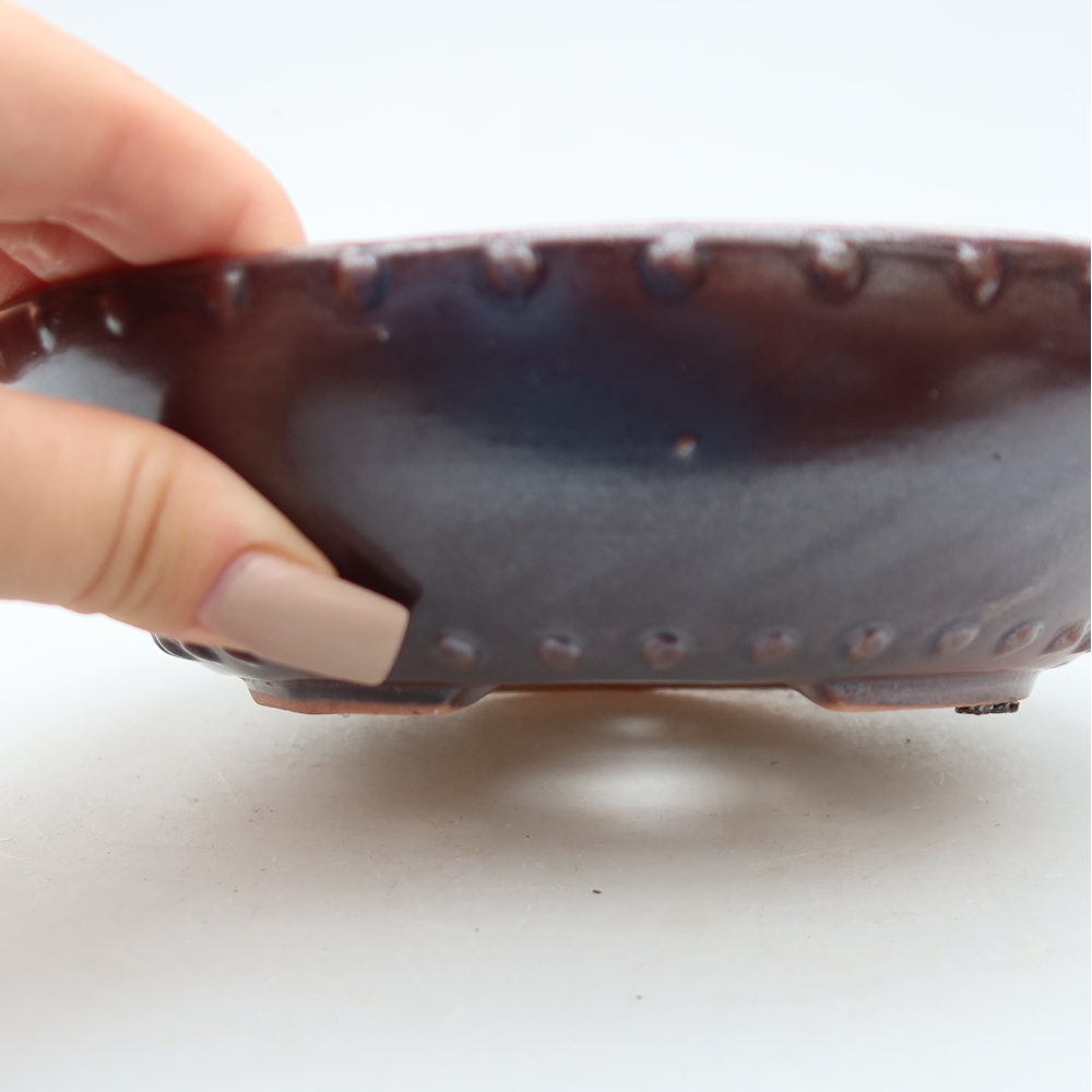 Ceramiczna miska do bonsai 17,5 x 17,5 x 5 cm, brązowa