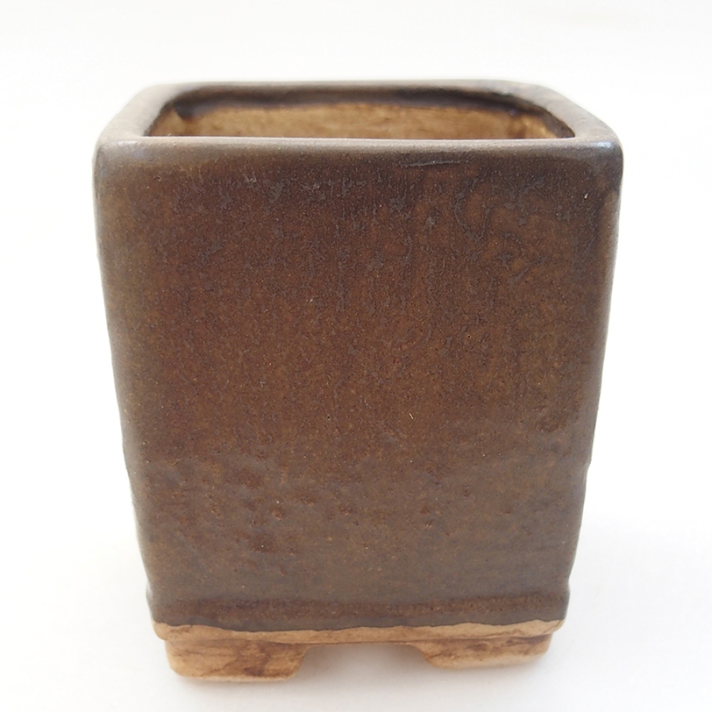 Ceramiczna miska bonsai 6,5 x 6,5 x 7 cm, kolor brązowy