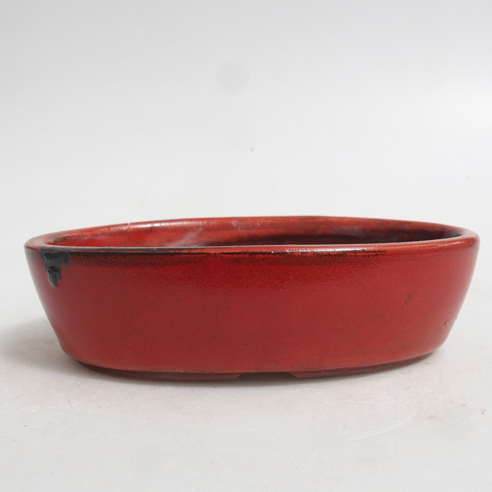 Ceramiczna miska bonsai 15 x 9,5 x 4 cm, kolor czerwony