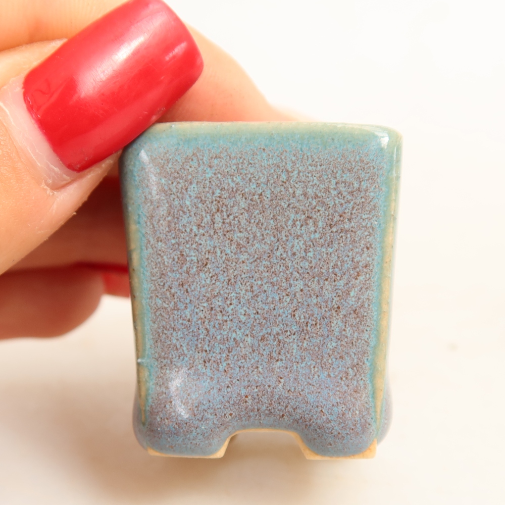 Ceramiczna miseczka do bonsai 3 x 3 x 3,5 cm, kolor szary