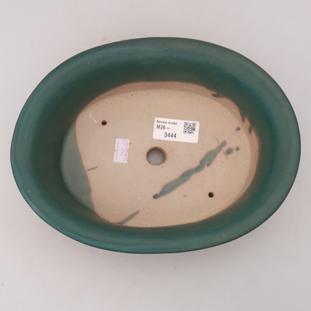 Ceramiczna miska do bonsai 22,5 x 17,5 x 6,5 cm, kolor niebieski