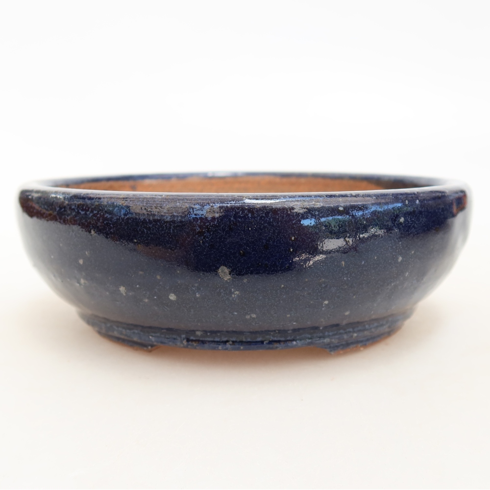 Ceramiczna miska do bonsai 14,5 x 14,5 x 4,5 cm, kolor niebieski
