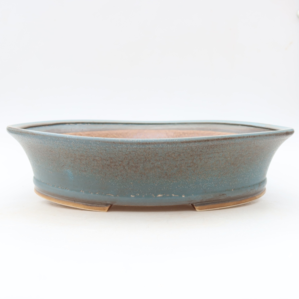 Ceramiczna miska do bonsai 26,5 x 24 x 5,5 cm, kolor niebieski