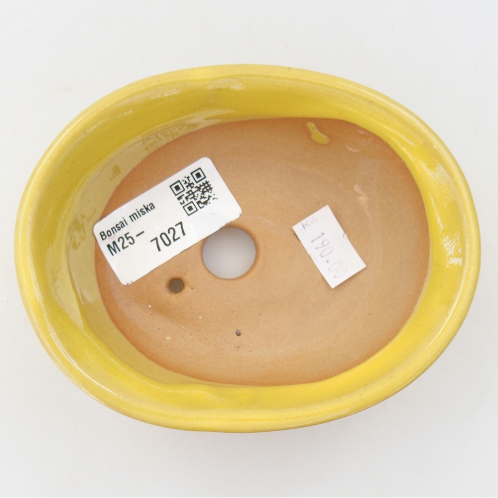 Ceramiczna miska na bonsai 11 x 9 x 4 cm, żółta