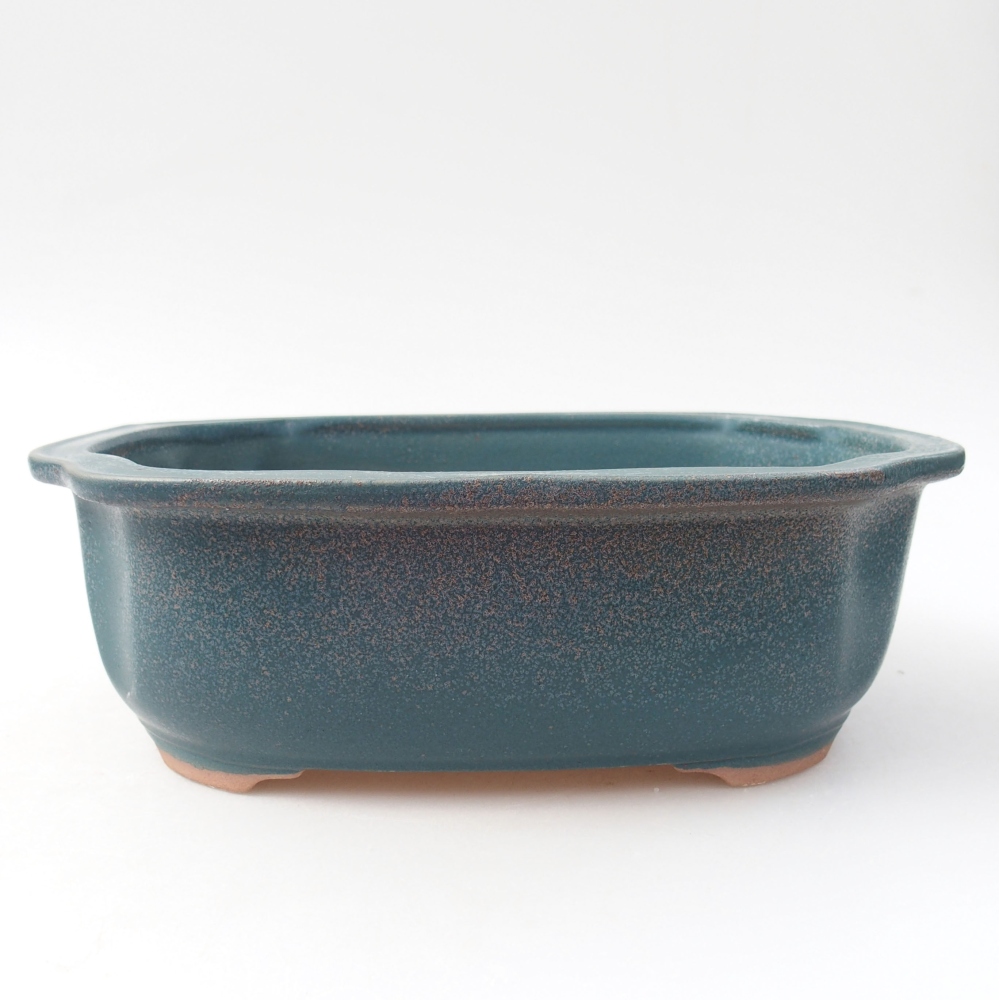 Ceramiczna miska bonsai 22 x 18 x 7 cm, kolor niebieski