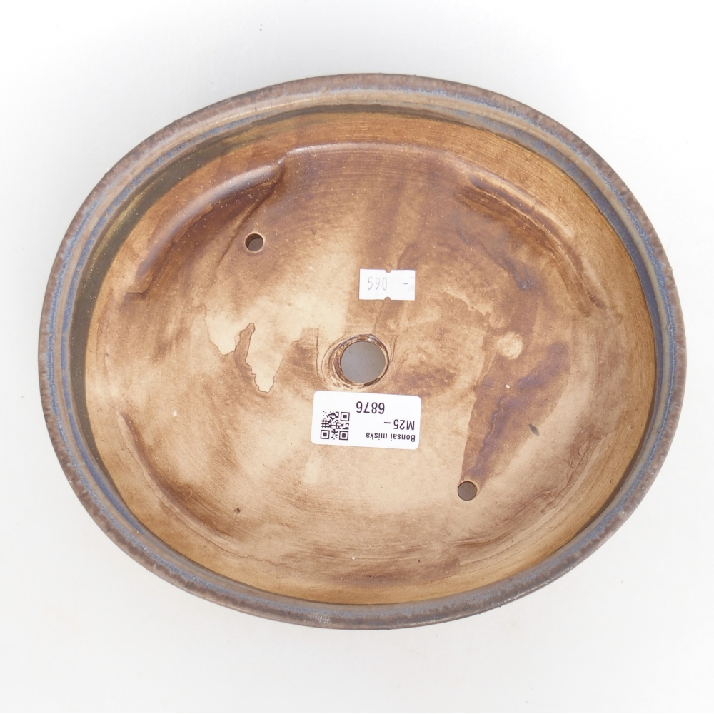 Ceramiczna miska do bonsai 22,5 x 20 x 4,5 cm, kolor niebieski