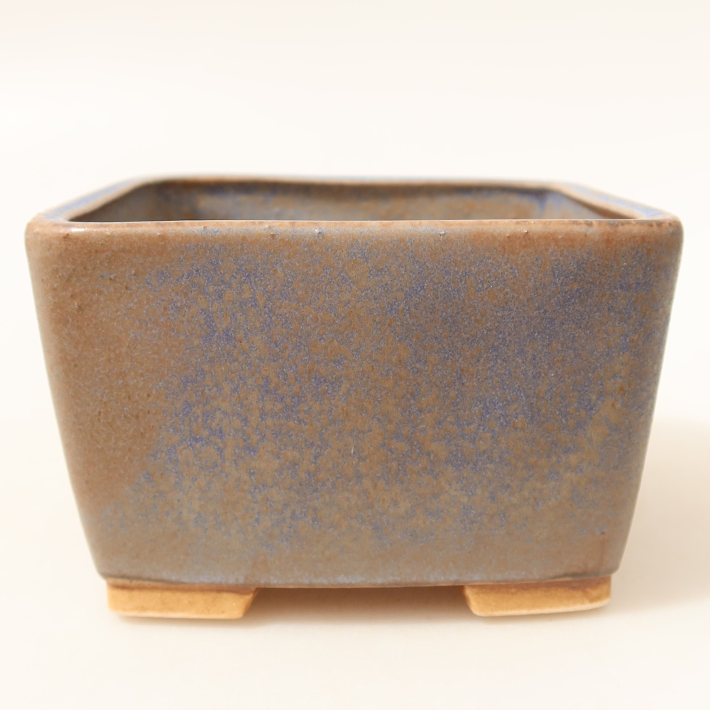 Ceramiczna miska do bonsai 10,5 x 10,5 x 7 cm, kolor niebieski