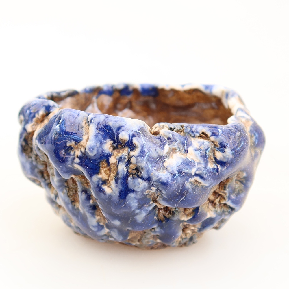 Ceramiczna skorupka  6 x 6 x 4,5 cm, kolor niebieski