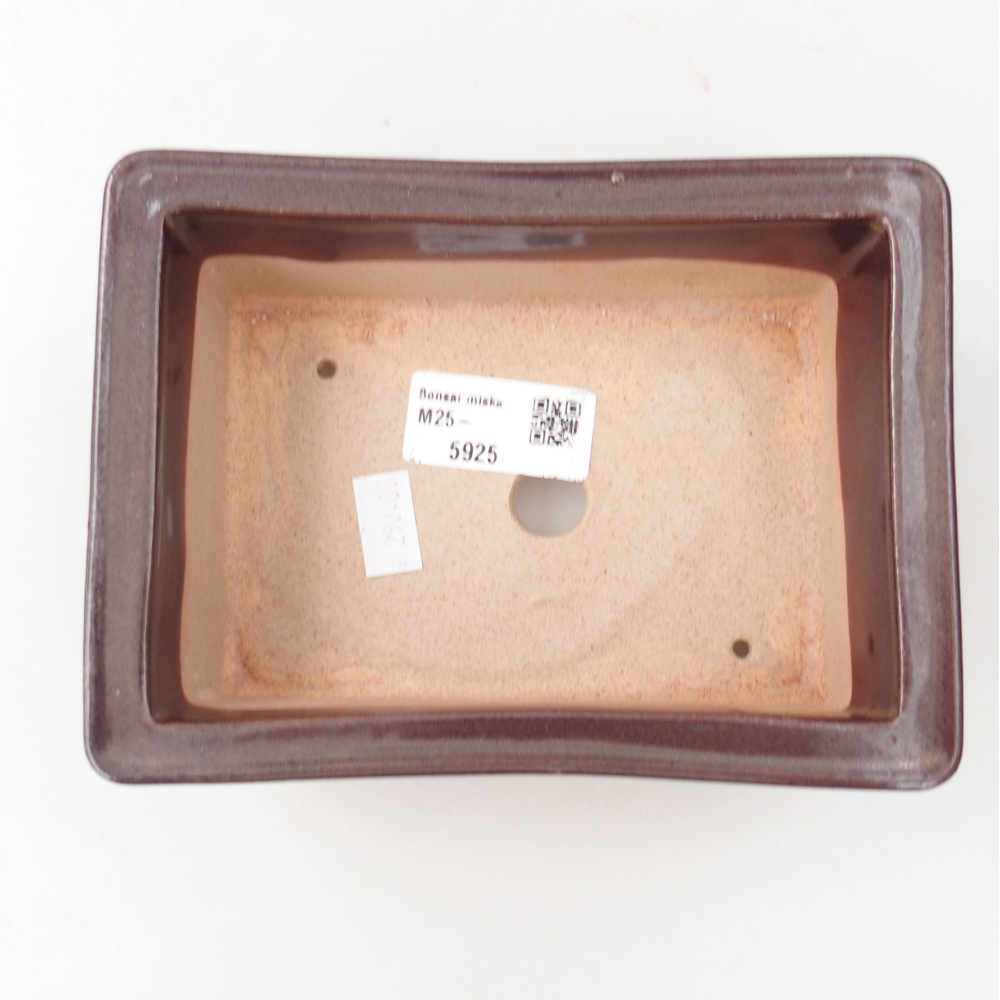Ceramiczna miska bonsai 16 x 12 x 4,5 cm, kolor brązowy