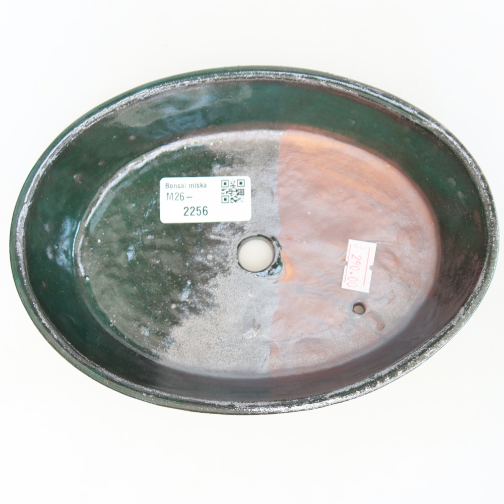Ceramiczna miska do bonsai 18,5 x 13,5 x 4,5 cm, kolor zielony