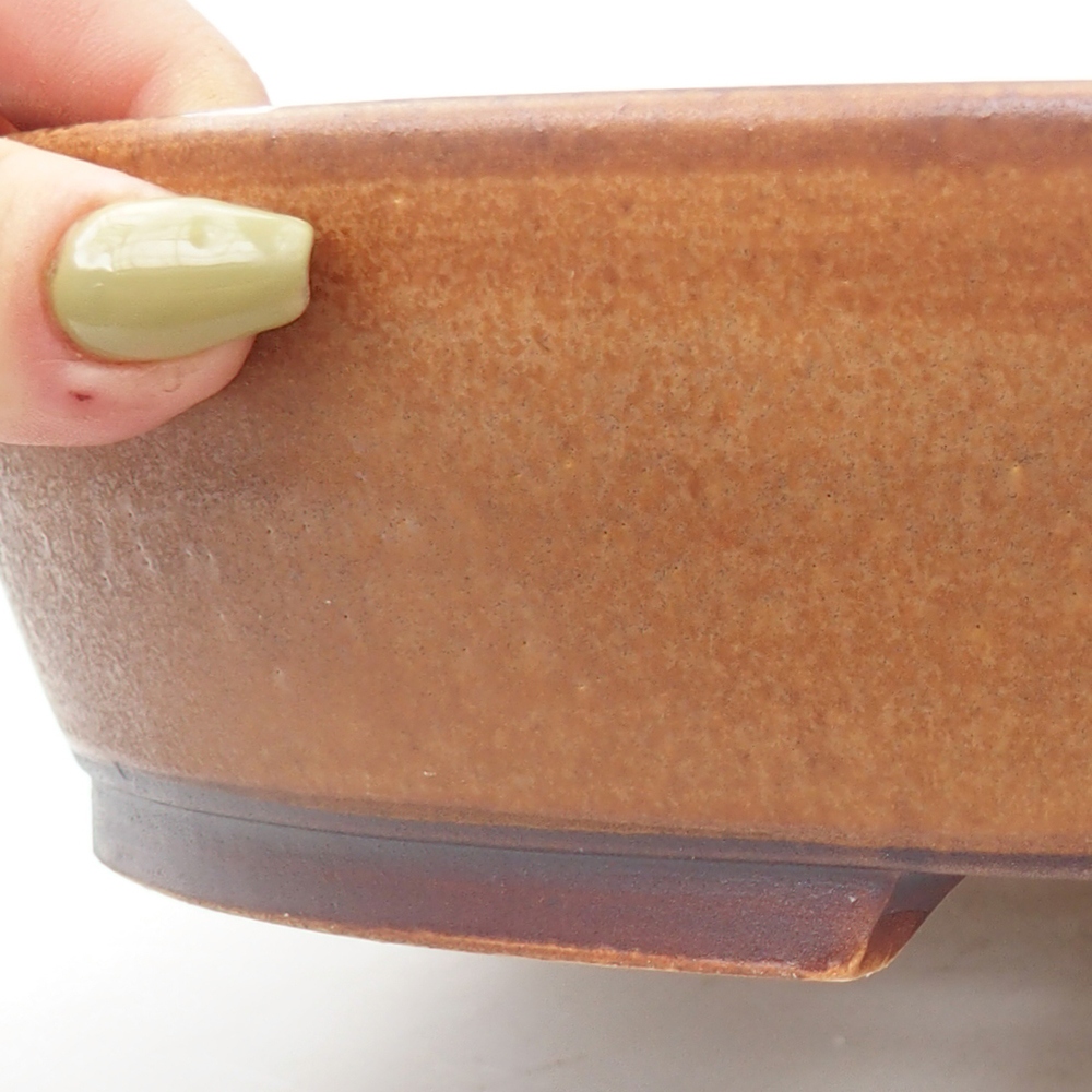 Ceramiczna miska bonsai 24 x 28 x 6  cm, kolor brązowy